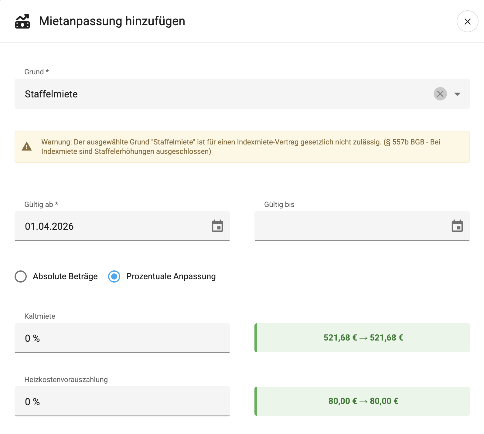 Staffelmietanpassungen
