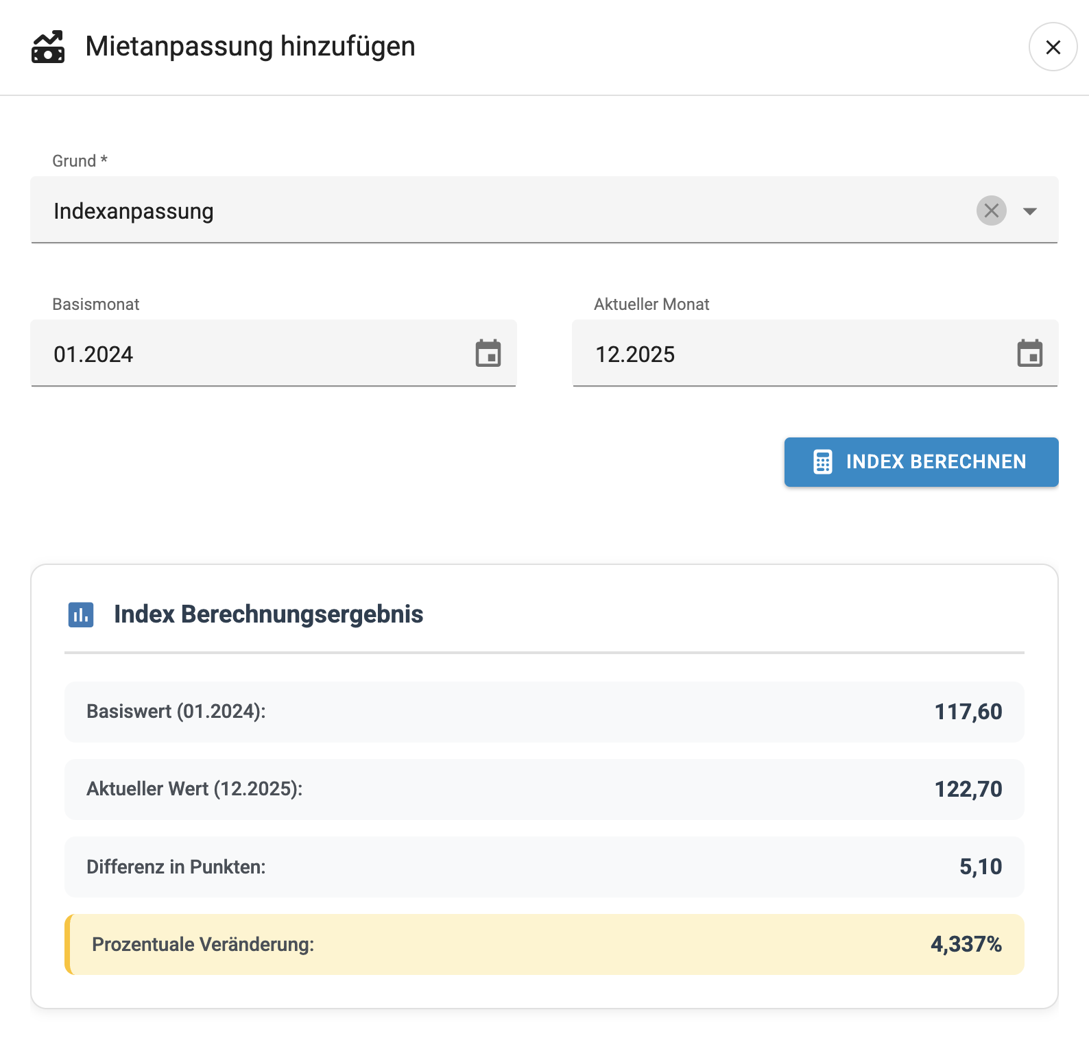 Indexberechnung mit Destatis